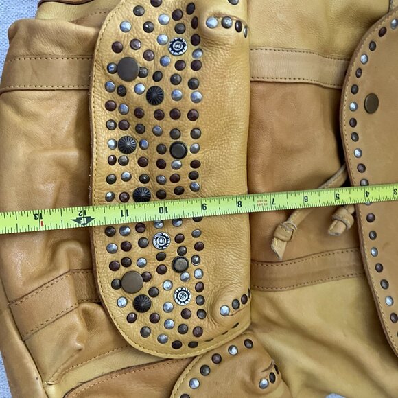 Viola Castellani Leather Backpack w/matching Wallet/wrist purse - Golden Yellow - Picture 7 of 16